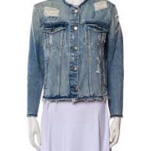 Frame Denim Distressed Blue Jean Jacket